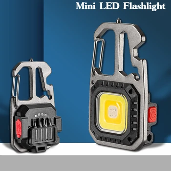 1/2/5 STUKS Mini LED Oplaadbare Zaklamp Sleutelhanger Licht Outdoor Camping Lichte Draagbare Pocket Sleutel Schroevendraaier Veiligheid Hamer