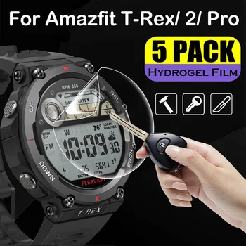 1-5 st TPU Hydrogel Film voor Amazfit T-Rex 2 Pro Screen Protector voor Huami Amazfit T-Rex Smart Watch Zachte Beschermende Folie