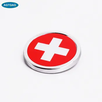 1 St. Auto-Accessoires voor het Exterieur Zwitserland Vlag Sticker Metalen MINI Ronde Embleem Voor Toyota Rover, Dodge Skoda