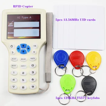10 engels Frequentie RFID-Copier Duplicator 125KHz Sleutel fob NFC-Lezer Schrijver Van 13.56 MHz Versleutelde USB Programmer UID Kaart Kopiëren Tag