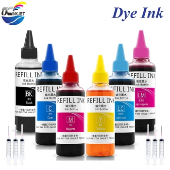 100 ML Universele Refill Dye-Inkt Geschikt Voor de Epson HP Canon, Brother Deskjet Printer CISS 6 Kleuren