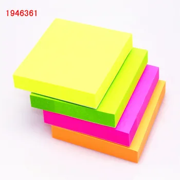 100 vellen 1colour 76*76 mm Grootte kleur papier Memo Pad Sticky Notes Bookmark Punt Marker Memo Sticker Office schoolbenodigdheden