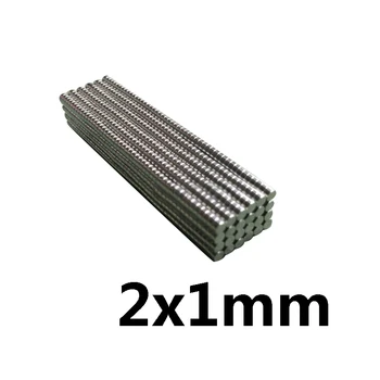100~500PCS 2x1mm Kleine Ronde Magneet 2*1 mm Neodymium Krachtige Magnetische 2x1mm Permanente NdFeB Sterke Magneet 2*1 mini schijfmagneet