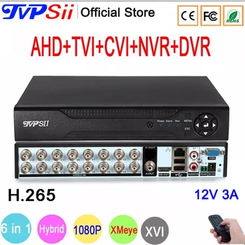 1080P CCTV Camera 1080N 16CH 16 Kanaals gezichtsherkenning Hybride 6-in-1 WIFI XVI NVR TVI CVI AHD DVR Surveillance Video Recorder