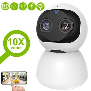 1080P WiFi IP-Camera Surveillance, Smart Home Binnen CCTV PTZ-360 10X Zoom Baby Monitor Securite Video Kamera 2.4 G Cam