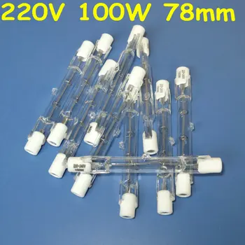 10Pcs HALOGEEN LAMP 220-240V 100W 100 WATT J TYPE T3 78mm (R7s) Halogeen Lampen