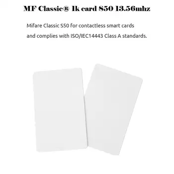 10pcs/Veel 13.56 Mhz IC-Kaarten MF S50 Classic 1K M1 RFID-Kaart Proximity Smart 0,8 mm Voor toegangscontrole Systeem ISO14443A