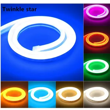 12V-24V Led Neon Light Strip Flexibele Tape Touw Waterdichte 2835 Zachte Bar Silicon Tube Wit Rood Blauw Groen Geel Roze 1M 2M 5M
