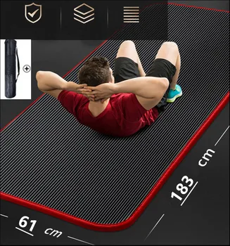 183*61*1 cm Extra Dikke yoga mat anti-slip Yoga Matten Voor Fitness Smaakloos Pilates Fitnessruimte Oefening Pads met Bandages