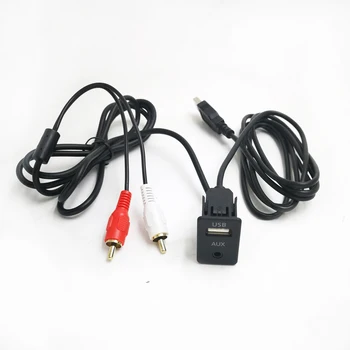 1M Auto RCA-Kabel Adapter Schakelaar 3,5 mm Audio-Jack AUX USB-Kabel Verlenging van de Berg Paneel RCA Kabel Voor Toyota Volkswagen