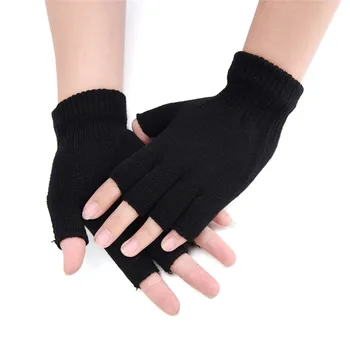 1pair Vrouwen Mannen Vingerloze Handschoenen Handschoen Gebreid Herfst Winter Touch Scherm het Halve Vingers Volwassen Warme Winter