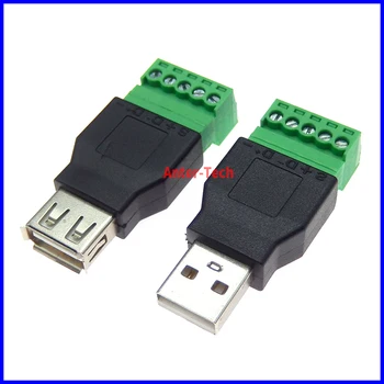 1Pcs USB 2.0 Type Man Vrouw Zet 5Pin USB-Aansluiting Zet Terminal Voorkomen Lassen Stekkers USB-Stekker Mannelijk Hoofd Vrouwelijke Hoofd-Aansluiting