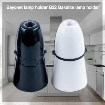 1pcs Zwart Wit Plastic Bajonet Lamp Houder B22 Bakelieten Huis Socket Kamer Montage van Lichte Houder van de Lamp Levert 250V 2 J9F1