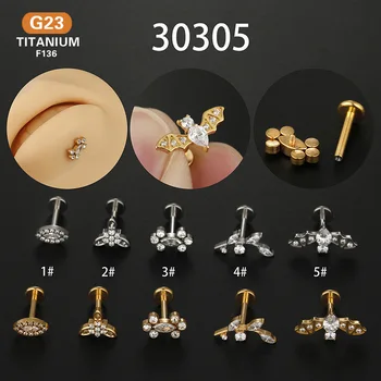 1Piece 1.2*8mm 16G Titanium Body Piercing Jewelry Lip Stud voor Vrouwen 2022 Trend Sieraden Ear Cuff Stud Oorbellen voor Tieners