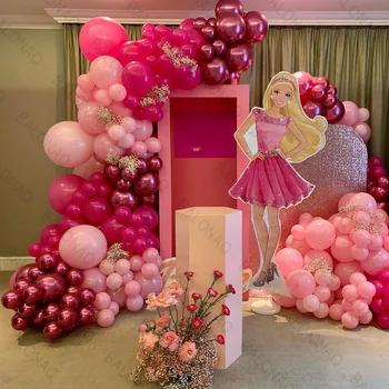 1set Barbie Ballon Roze Rode Latex Ballonnen Voor Barbie Thema Feestje Meisje Verjaardag, Bruiloft Decoraties Baby Shower Kids Princess
