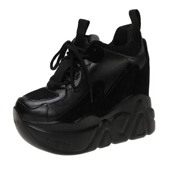 2022 Voorjaar Vrouwelijke Running Schoenen Vrouwen Hoog Platform Sneakers Tenis Feminino 12CM Vrouw Sneakers Ademend Zapatos Casual Mujer