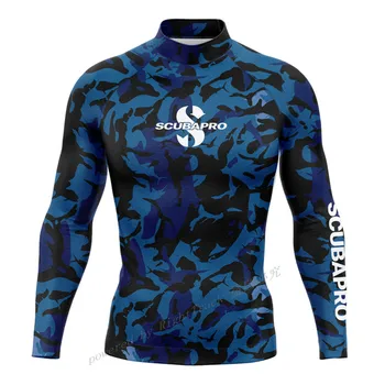 2023 men ' s Anti-UV Surf Shirt met Lange Mouwen Badmode Ademend, sneldrogend Zwemmen T-Shirt Zomer Beachwear Uitslag Bewakers Surfen