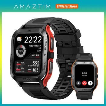 2023 Origianl AMAZTIM TANK M2 Bluetooth Smartwatch IP69K Waterdichte 70 sportmodus Digitale Fitness Elektronische Slimme Horloge Mannen