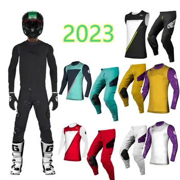2023 TLD RACING ZERO Motorcross Jersey Set Flo Geel Zwart Moto overbrenging Motor Off-Road Compressie Kleding MX-Pak