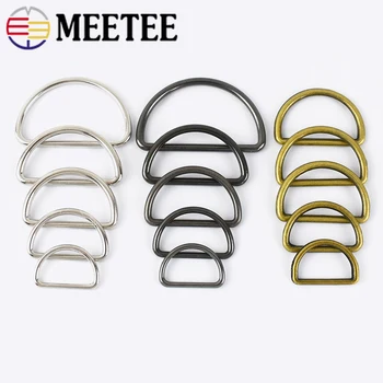 20pcs Meetee 15-50mm Metalen Dee D-Ring Gesp Band Rugzak Tas Schoenen Aanpassing Gespen Riem Pet Collar Naai-Accessoires