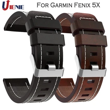 26mm Lederen Horloge Band Riem voor de Garmin Fenix 5X 5XPlus 6X 3 3U Smart Horlogeband Armband Sport Vervanging Armband Riem