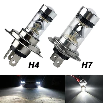 2Pcs Auto Koplamp High Low Beam Lampen 100W H4 H7 Super Heldere LED Auto Overdag met het Besturen van de Mist de Lichte Lamp van Auto-Accessoires
