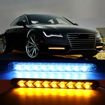 2Pcs Lamp Led Drl Met knipperlichten Voor in de Auto dagrijlicht Strip 12V de Waterdichte Opeenvolgende Flexibel