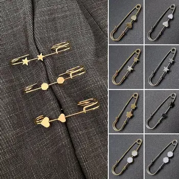 2Pcs Taille Rok Pin-Aanpassing Instelbaar Gouden Broche Hart Sterren Vaste Kleding Broeken Krimpen Taille Wijzigen Klein Artefact