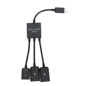 3 in 1 Multi-functie-Dual Micro USB OTG-Adapter Hub Kabel Male-Female Dual Micro USB 2.0 OTG Host Hub Adapter Kabel