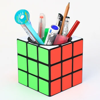 3x3 Pen Houder Magic Cube Geval Piggy Bank 3x3x3 Snelheid Cubo Twist Puzzel Kantoor Decoratie Geschenken Speelgoed Voor Kinderen, Volwassenen