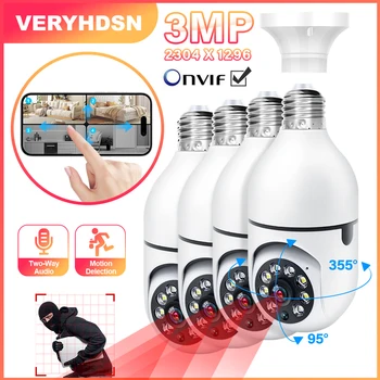 4 STUKS 3MP Lamp Wifi-Camera Draadloze Binnen Camera ' s IP-Surveillance Video Baby Monitor Home Security Smart Tracking Nacht Visie