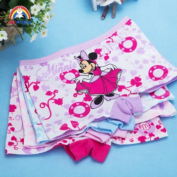 4 stuks Disney Minnie Kinderen Meisje Ondergoed Cartoon Anime Afdrukken Katoenen Slipje Zachte Comfortabele Kind Boxer Baby Onderbroekjes
