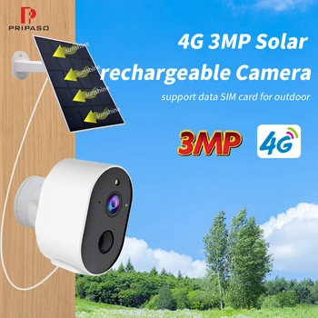 4G-Data-SIM-Kaart 3MP Camera Openlucht Zonne-PIR Motion Toezicht IP66 Waterdichte Twee-weg Audio NightVision IP Cam Home Security