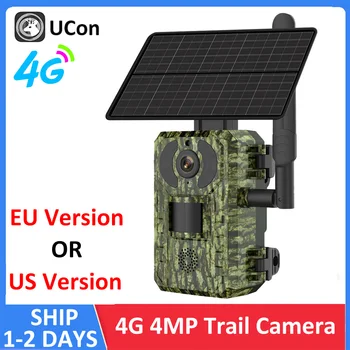 4G Sim-Kaart LTE Mobiele 4W Zonne-7800mAh Accu Buiten de Jacht Parcours Beweging Geactiveerd Night Vision 4MP IP66 Wildlife Camera