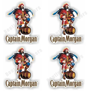 4X Fashion Stickers Captain Morgan Full Color Strip Mensen Auto Stickers Auto Motor Laptop Trolley RV Vinyl Stickers