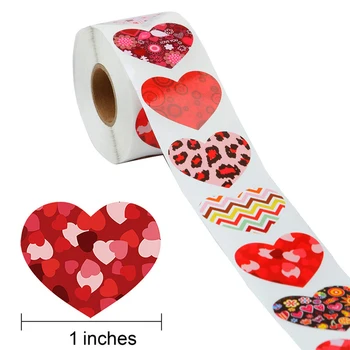 50-500pcs Scrapbooking Gift Verpakking Afdichting hartvormige Label Sticker verjaardagsfeest, Bruiloft Levering Briefpapier Sticker 1inch