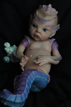 50 CM 3D Verf Huid Zacht Siliconen Herboren Prinses Atlantyss Seahorse Baby Doll Levensechte 20 Inch Hippocampus Premium Collectibles