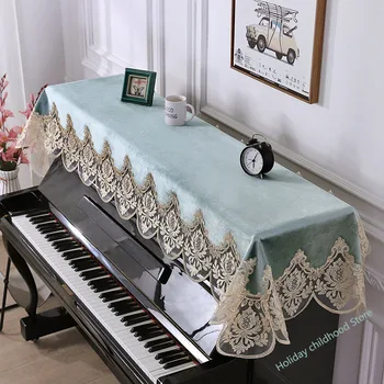 85cm*220cm Europese stijl kant piano cover borduurwerk cover handdoek helft cover stofdichte elektronisch orgel beschermkap
