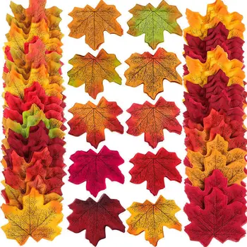 8cm Multicolor kunstzijde Esdoorn Bladeren Nep herfstbladeren voor doe-het-Handgemaakte Scrapbooking Garland Bruiloft Decor