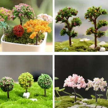 9 Stijlen Mini Tree Fairy Garden Decoraties Miniaturen Micro Landschap Hars Ambachten Bonsai Beeldje Tuin Terrarium Accessoires