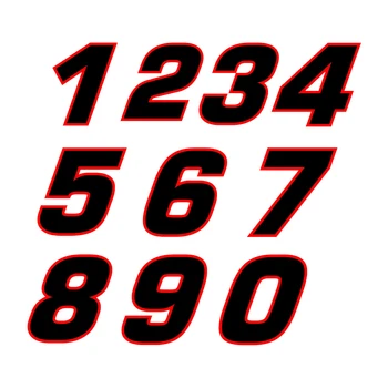 A0325# Verschillende Maten Verwijderbare Sticker Racing Aantal 1 2 3 4 5 6 7 8 9 0 Auto Sticker Waterdichte Motorfiets Helm Accessoires