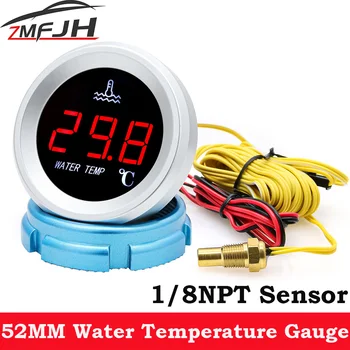 AD 52mm Water temperatuurmeter met een Waarschuwing Alarm 0-120 Graden Water Temp Meter + 1/8NPT Spanning van de Sensor voor de Marine Boot, Auto, Vrachtwagen