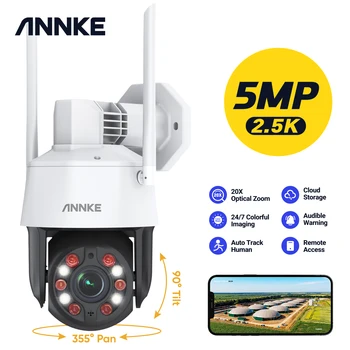ANNKE 5MP 20X Optische Zoom WiFi Smart Home Security Camera AI Menselijke Detection Auto Tracking, Twee-Weg Audio PTZ-Camera ' s in Full-color