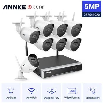 ANNKE WS500 8CH 5MP Super HD Wireless IP Security Camera Systeem Wifi Camera Toegang IP66 weerbestendige binnen-buiten Camera ' s