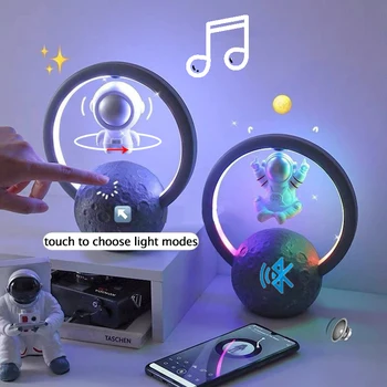 Astronaut Magnetische Levitatie Draadloos Bluetooth Speaker Zwevende 3D Stereo Surround Beeldje naar Huis Kamer Decor RGB Led Nacht-Lamp