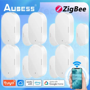 AUBESS ZigBee Deur Opening Gesloten Sensor Detector Tuya Smart Life Home Security Protection Alarm Systeem Alexa Google Startpagina