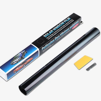 Auto-Home-Venster Glazen Toilet in de Zomer Solar UV Protector Sticker Films Zwarte Auto raamfolies Tint Verven Film Roll 50*300cm
