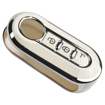 Auto op Afstand sleutelhanger Zachte TPU 3 Knop Remote Key Cover Case Kit Voor Fiat Punto Fiat 500 Auto Sleutel Geval Shell