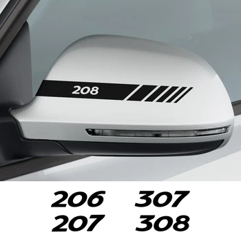Auto Rearview Mirror Cover Stickers Stickers Voor Peugeot 206 207 208 307 308 407 107 301 306 406 408 508 607 2008 Auto Accessoires
