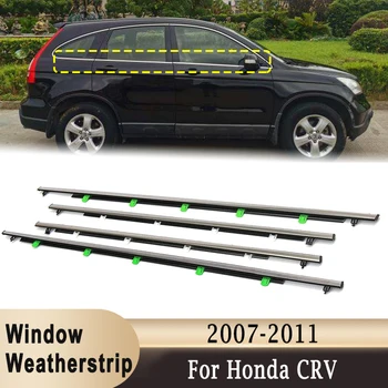 Auto Venster Weatherstrips Voor Honda CRV CR-V 2007-2011 Rubber Chroom Deur Moulding Trim Riem Buitenste Venster Glas Afdichten van Riemen